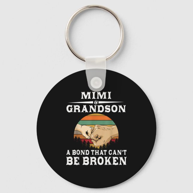 Mimi And Grandson A Bond That Can't Be Broken  Keychain (Front)