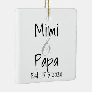 Mimi and Papa First Grandchild Ornament