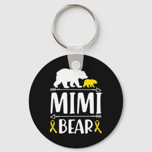 Mimi Bear Childhood Cancer Awareness Gift Mom Of A Keychain