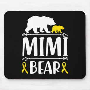 Mimi Bear Childhood Cancer Awareness Gift Mom Of A Mouse Pad
