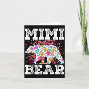 Mimi bear mom grandma floral happy mother's day  card