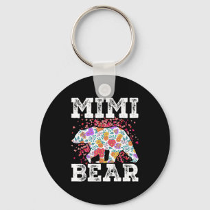 Mimi bear mom grandma floral happy mother's day keychain