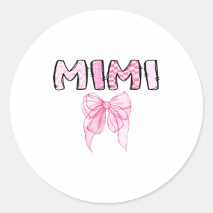 Mimi Birthday Girl Matching Coquette Nk Bow  Classic Round Sticker