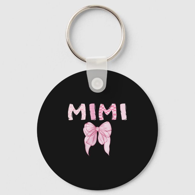 Mimi Birthday Girl Matching Coquette Nk Bow  Keychain (Front)