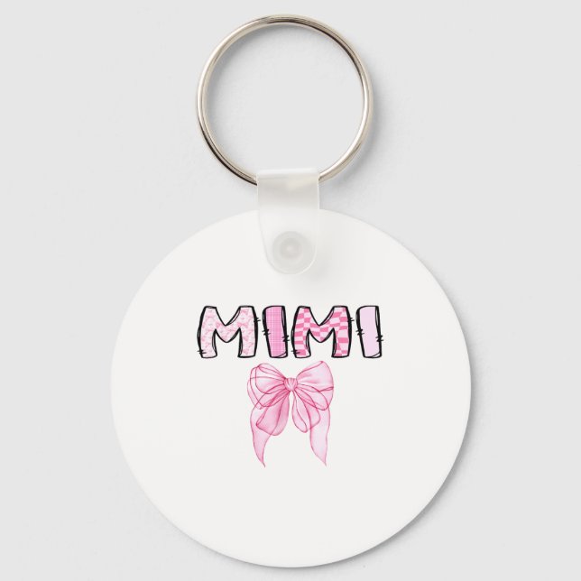 Mimi Birthday Girl Matching Coquette Nk Bow  Keychain (Front)