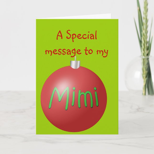 Mimi carte d'ornement de Noël (Devant)