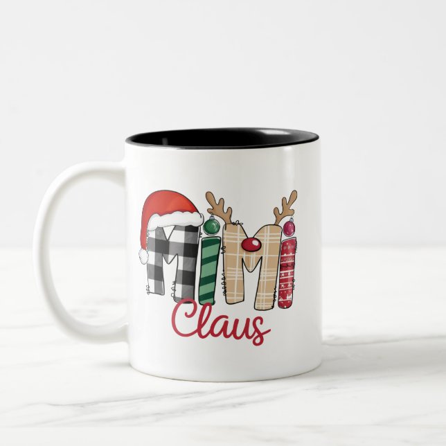 Mimi Claus Christmas Grandma Gift Xmas  Two-Tone Coffee Mug (Left)