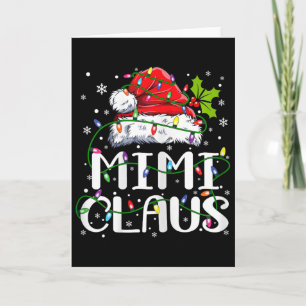 Mimi Claus Christmas Lights Pajama Family Matching Card