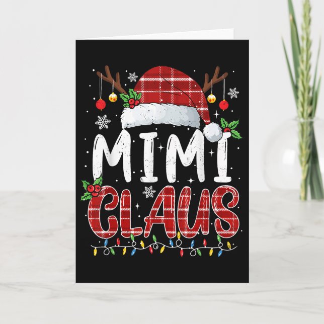 Mimi Claus Christmas Lights Pajama Family Matching Card (Front)