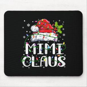 Mimi Claus Christmas Lights Pajama Family Matching Mouse Pad