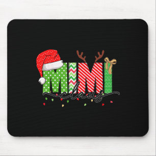 Mimi Claus Christmas Lights Pajama Family Matching Mouse Pad