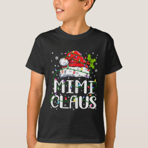 Mimi Claus Christmas Lights Pajama Family Matching T-Shirt