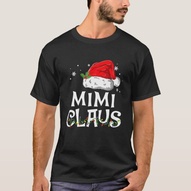 Mimi Claus Christmas Pajama Family Matching Xmas T-Shirt (Front)