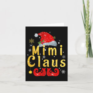 Mimi Claus Christmas Santa Hat Matching Famiy Paja Card