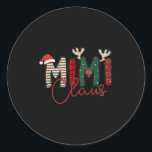 Mimi Claus Christmas Santa Hat Reindeer Grandma Gr Classic Round Sticker<br><div class="desc">Mimi Claus Christmas Santa Hat Reindeer Grandma Grandkids</div>