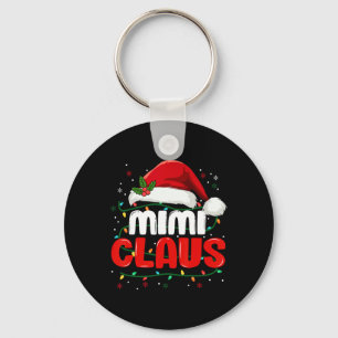 Mimi Claus Christmas Xmas Lights Santa Girl Family Keychain