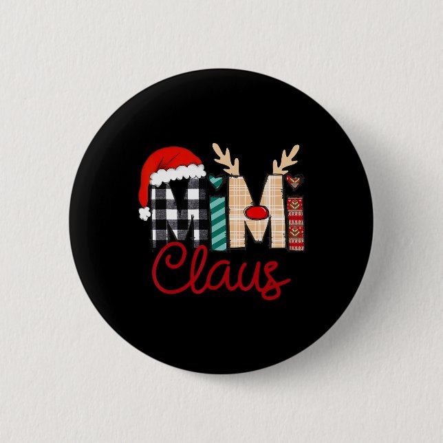 Mimi Claus Reindeer Christmas  2 Inch Round Button (Front)