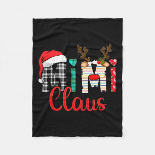 Mimi Claus Reindeer Christmas  Fleece Blanket