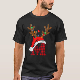 Mimi Claus Santa Hat Reindeer Red Plaid Matching F T-Shirt