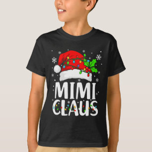 Mimi Claus Shirt Christmas Lights Pajama Family Ma