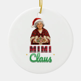 Mimi Claus Tartan Christmas Grandma Ornament