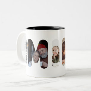 Mimi Custom Photo Collage Personalized Grandma Two-Tone Coffee Mug
