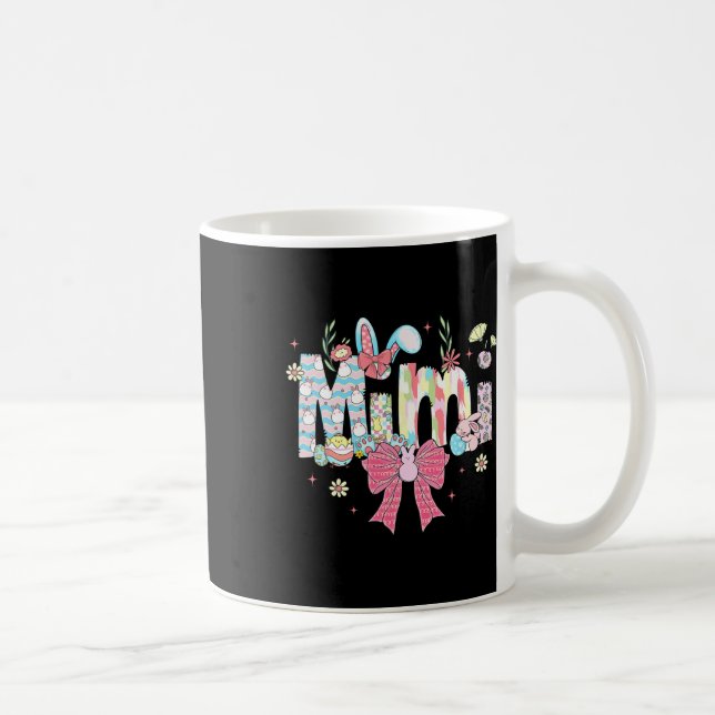 Mimi Easter Coquette Bow Happy Easter Bunny Rabbit Coffee Mug (Right)