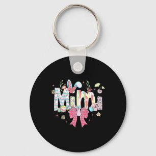 Mimi Easter Coquette Bow Happy Easter Bunny Rabbit Keychain