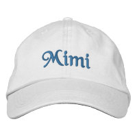 Mimi Embroidered Baseball Cap / Hat Blue