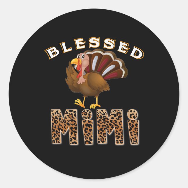 Mimi Gift | Blessed Mimi Chicken Mimi Lover Classic Round Sticker (Front)