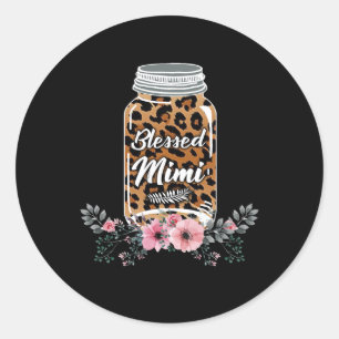 Mimi Gift Blessed Mimi Flower Gift Mimi Lover Classic Round Sticker