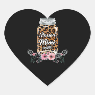 Mimi Gift   Blessed Mimi Flower Gift Mimi Lover Heart Sticker