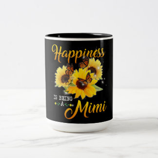 Mimi Gift | Happiness Is Being A Mimi Sunflower Two-Tone Coffee Mug
