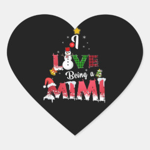 Mimi Gift   I Love Being A Mimi Christmas Snow Heart Sticker