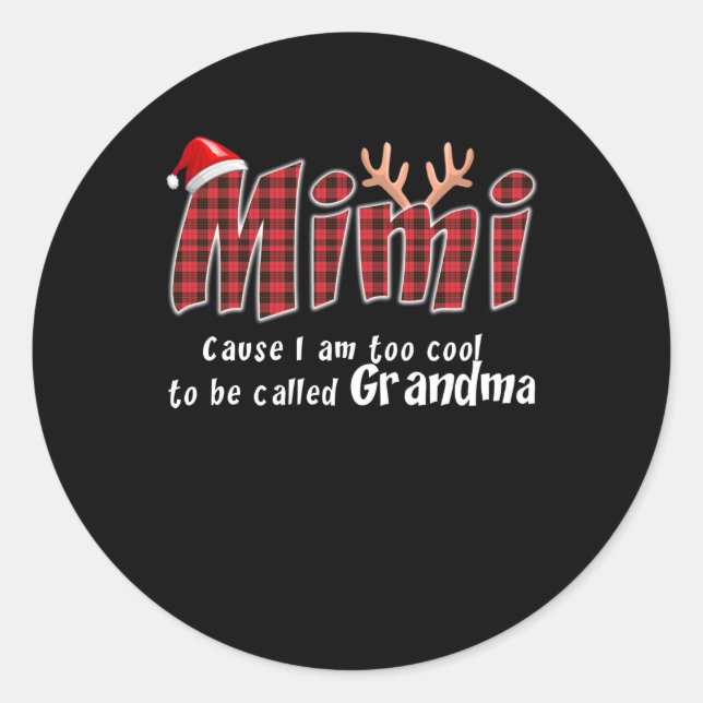 Mimi Gift |Mimi Christmas Great Grandma Mimi Lover Classic Round Sticker (Front)