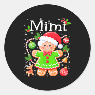 Mimi Gingerbread Family Matching Christmas Classic Round Sticker
