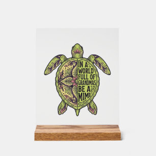 Mimi Grand-mère Tortue de mer Vintage Floral Conce