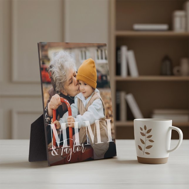 Mimi & Grandchild Script Name Photo Keepsake Plaque (Mimi & Grandchild Script Name Photo Keepsake Plaque)