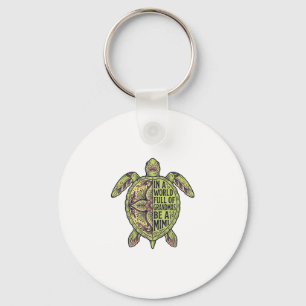 Mimi Grandma Sea Turtle Vintage Floral Shirt Desig Keychain