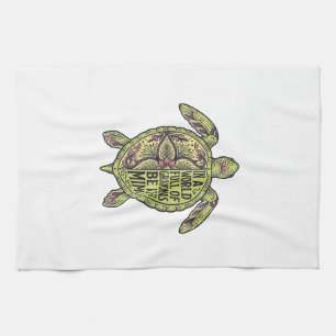 Mimi Grandma Sea Turtle Vintage Floral Shirt Desig Kitchen Towel