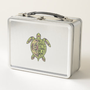 Mimi Grandma Sea Turtle Vintage Floral Shirt Desig Metal Lunch Box