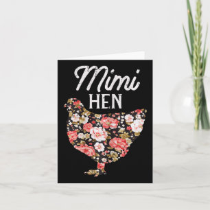 Mimi Hen Flowers Mothers Day Farm Chicken Grandma  Card
