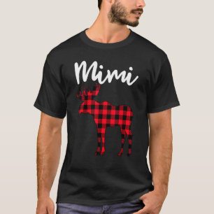 Mimi Moose Buffalo Red Plaid Christmas Pajama Fami T-Shirt
