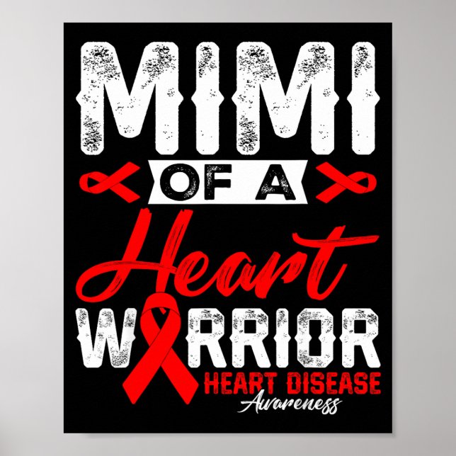 Mimi Of A Heart Warrior Heart Disease Red Ribbon M Poster (Front)
