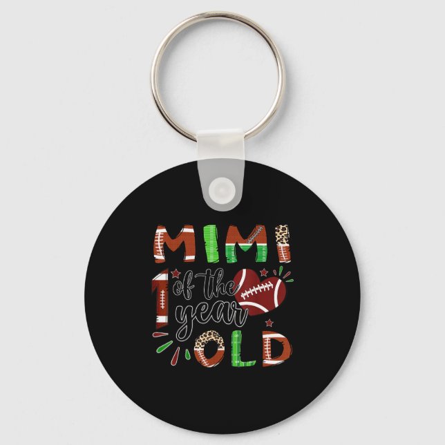 Mimi Of The 1 Year Old Football 1st Birthday Boy  Keychain (Front)