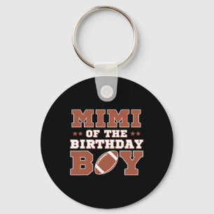 Mimi Of The Birthday Boy Football Kids 1st Bday Pa Keychain