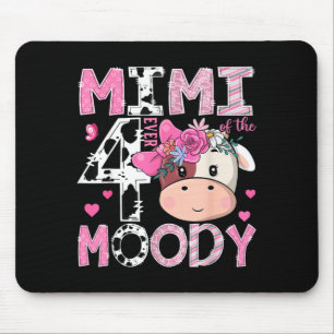 Mimi of The Four Ever Moody 4th Birthday Girl Cow Mouse Pad