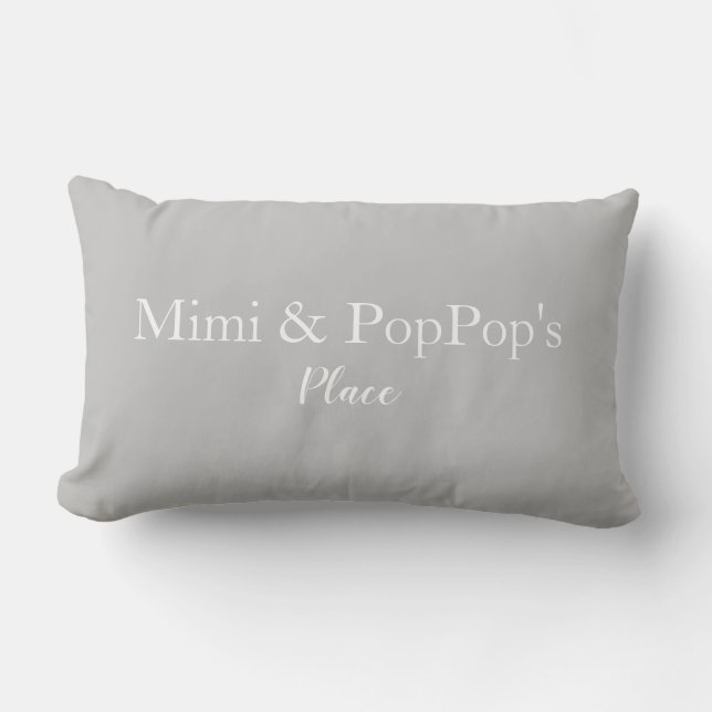 Mimi Pop Pop Place Home Grandparent Lumbar Pillow (Front)