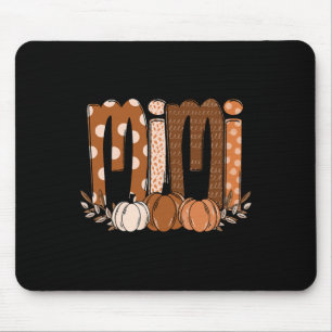 Mimi Pumpkin Halloween Thanksgiving Grandma Fall L Mouse Pad