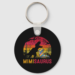 Mimi Saurus Rex Autism Awareness Funny Dinosaur T- Keychain
